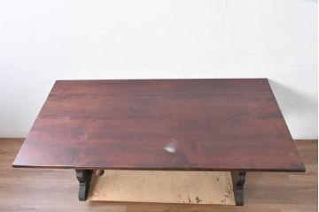 中古　美品　松本民芸家具　C型食卓　クラシックで上品な佇まいが魅力のダイニングテーブル　定価約46万円相当　(R-084670)