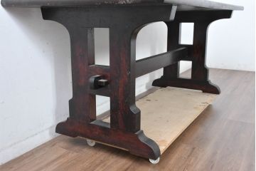 中古　美品　松本民芸家具　C型食卓　クラシックで上品な佇まいが魅力のダイニングテーブル　定価約46万円相当　(R-084670)