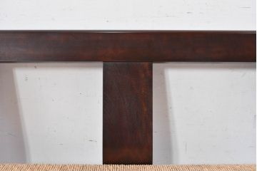 中古　松本民芸家具　#77型　ラッシ座(ガマ座)　和モダンな雰囲気を醸し出す3人掛け曲肘イス(定価約45万円)(アームベンチ、ラッシチェア、3P、三人掛け、椅子、ソファ)(R-084672)