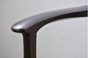 中古　松本民芸家具　#77型　ラッシ座(ガマ座)　和モダンな雰囲気を醸し出す3人掛け曲肘イス(定価約45万円)(アームベンチ、ラッシチェア、3P、三人掛け、椅子、ソファ)(R-084672)