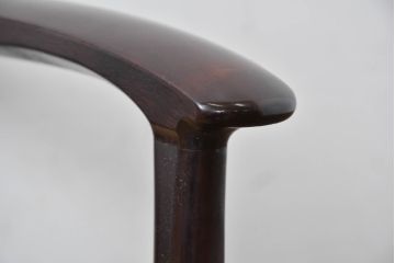 中古　松本民芸家具　#77型　ラッシ座(ガマ座)　和モダンな雰囲気を醸し出す3人掛け曲肘イス(定価約45万円)(アームベンチ、ラッシチェア、3P、三人掛け、椅子、ソファ)(R-084672)