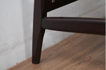 中古　松本民芸家具　#77型　ラッシ座(ガマ座)　和モダンな雰囲気を醸し出す3人掛け曲肘イス(定価約45万円)(アームベンチ、ラッシチェア、3P、三人掛け、椅子、ソファ)(R-084672)