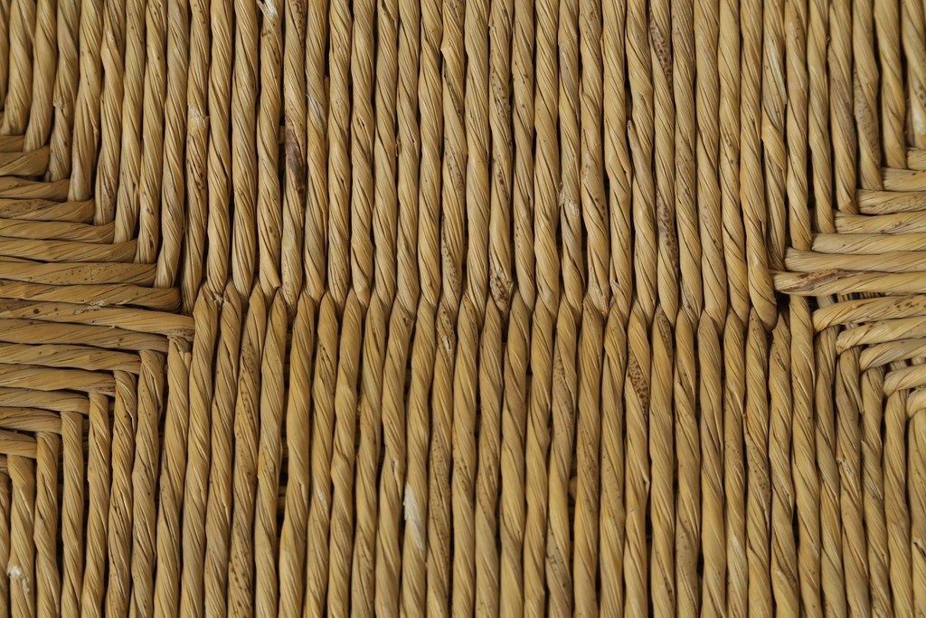 中古　美品　松本民芸家具　ラッシ座面(い草)　和モダンな空間づくりにおすすめの#222鞍型スツール　(R-084674)