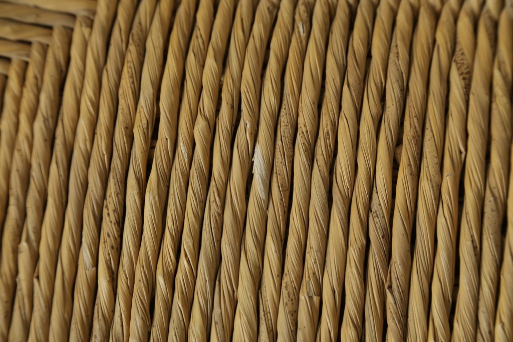 中古　美品　松本民芸家具　ラッシ座面(い草)　和モダンな空間づくりにおすすめの#222鞍型スツール　(R-084674)