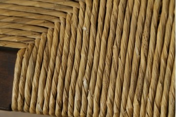 中古　美品　松本民芸家具　ラッシ座面(い草)　和モダンな空間づくりにおすすめの#222鞍型スツール　(R-084674)