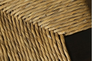 中古　美品　松本民芸家具　ラッシ座面(い草)　和モダンな空間づくりにおすすめの#222鞍型スツール　(R-084674)