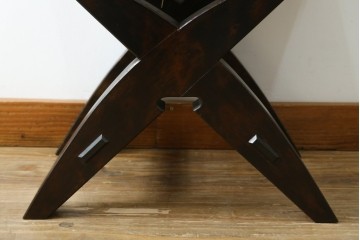 中古　美品　松本民芸家具　ラッシ座面(い草)　和モダンな空間づくりにおすすめの#222鞍型スツール　(R-084674)