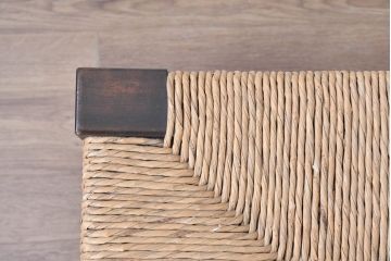 中古　美品　松本民芸家具　ラッシ座面(い草)　和モダンな空間づくりにおすすめの#222鞍型スツール(椅子、チェア、イス)(R-084674)