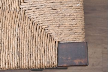 中古　美品　松本民芸家具　ラッシ座面(い草)　和モダンな空間づくりにおすすめの#222鞍型スツール(椅子、チェア、イス)(R-084675)