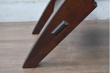 中古　美品　松本民芸家具　ラッシ座面(い草)　和モダンな空間づくりにおすすめの#222鞍型スツール(椅子、チェア、イス)(R-084675)