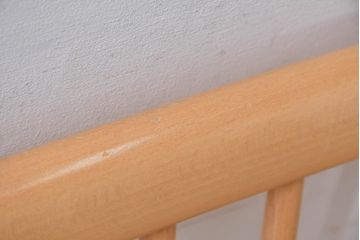 イギリス　希少なビンテージ品　ERCOL(アーコール)　MARGARET HOWELL(マーガレット・ハウエル)　エルム材・ビーチ材　北欧・ナチュラルインテリアにおすすめ!木のぬくもりと優しいフォルムが魅力のラブシート(R-084677)