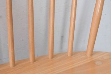 イギリス　希少なビンテージ品　ERCOL(アーコール)　MARGARET HOWELL(マーガレット・ハウエル)　エルム材・ビーチ材　北欧・ナチュラルインテリアにおすすめ!木のぬくもりと優しいフォルムが魅力のラブシート(R-084677)