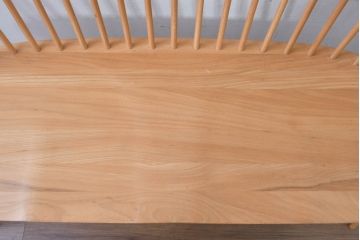 イギリス　希少なビンテージ品　ERCOL(アーコール)　MARGARET HOWELL(マーガレット・ハウエル)　エルム材・ビーチ材　北欧・ナチュラルインテリアにおすすめ!木のぬくもりと優しいフォルムが魅力のラブシート(R-084677)