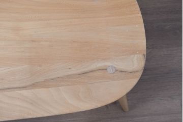 イギリス　希少なビンテージ品　ERCOL(アーコール)　MARGARET HOWELL(マーガレット・ハウエル)　エルム材・ビーチ材　北欧・ナチュラルインテリアにおすすめ!木のぬくもりと優しいフォルムが魅力のラブシート(R-084677)