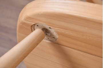 イギリス　希少なビンテージ品　ERCOL(アーコール)　MARGARET HOWELL(マーガレット・ハウエル)　エルム材・ビーチ材　北欧・ナチュラルインテリアにおすすめ!木のぬくもりと優しいフォルムが魅力のラブシート(R-084677)