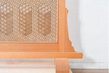 和製ビンテージ　希少‼　工芸品　名工 大橋利一作　職人技が光る!上質な和の空間を演出する組子入り衝立て(衝い立て、つい立て、パーテーション、間仕切り、ヴィンテージ)(R-084678)