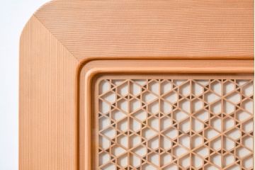 和製ビンテージ　希少‼　工芸品　名工 大橋利一作　職人技が光る!上質な和の空間を演出する組子入り衝立て(衝い立て、つい立て、パーテーション、間仕切り、ヴィンテージ)(R-084678)