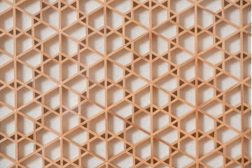 和製ビンテージ　希少‼　工芸品　名工 大橋利一作　職人技が光る!上質な和の空間を演出する組子入り衝立て(衝い立て、つい立て、パーテーション、間仕切り、ヴィンテージ)(R-084678)