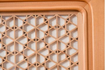 和製ビンテージ　希少‼　工芸品　名工 大橋利一作　職人技が光る!上質な和の空間を演出する組子入り衝立て(衝い立て、つい立て、パーテーション、間仕切り、ヴィンテージ)(R-084678)