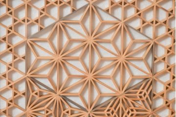 和製ビンテージ　希少‼　工芸品　名工 大橋利一作　職人技が光る!上質な和の空間を演出する組子入り衝立て(衝い立て、つい立て、パーテーション、間仕切り、ヴィンテージ)(R-084678)