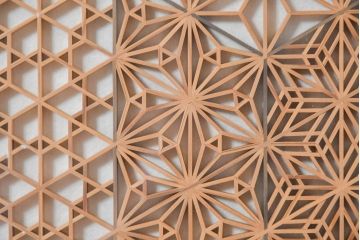 和製ビンテージ　希少‼　工芸品　名工 大橋利一作　職人技が光る!上質な和の空間を演出する組子入り衝立て(衝い立て、つい立て、パーテーション、間仕切り、ヴィンテージ)(R-084678)
