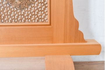 和製ビンテージ　希少‼　工芸品　名工 大橋利一作　職人技が光る!上質な和の空間を演出する組子入り衝立て(衝い立て、つい立て、パーテーション、間仕切り、ヴィンテージ)(R-084678)