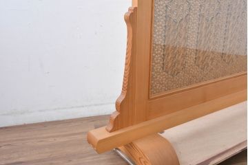 和製ビンテージ　希少‼　工芸品　名工 大橋利一作　職人技が光る!上質な和の空間を演出する組子入り衝立て(衝い立て、つい立て、パーテーション、間仕切り、ヴィンテージ)(R-084678)