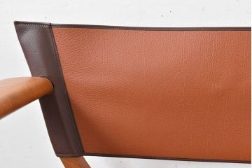 中古　フランス　HERMES(エルメス)　PIPPAシリーズ　本革　木の温もりでレザーのしなやかさを楽しむフォールディングチェア(folding armchair、折りたたみ式チェア、折り畳み、アームチェア、椅子、イス)(現行定価約350万円)(R-084688)