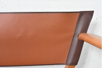中古　フランス　HERMES(エルメス)　PIPPAシリーズ　本革　木の温もりでレザーのしなやかさを楽しむフォールディングチェア(folding armchair、折りたたみ式チェア、折り畳み、アームチェア、椅子、イス)(現行定価約350万円)(R-084688)