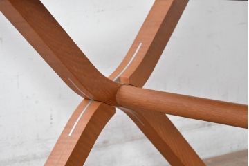 中古　フランス　HERMES(エルメス)　PIPPAシリーズ　本革　木の温もりでレザーのしなやかさを楽しむフォールディングチェア(folding armchair、折りたたみ式チェア、折り畳み、アームチェア、椅子、イス)(現行定価約350万円)(R-084688)
