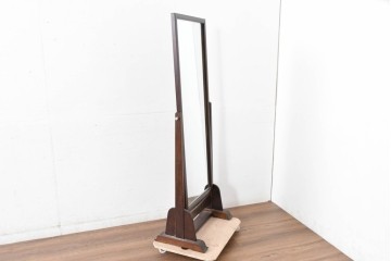 中古　美品　松本民芸家具　シンプルながら品の良い佇まいが魅力のD型姿見　(R-084690)
