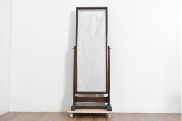 中古　美品　松本民芸家具　シンプルながら品の良い佇まいが魅力のD型姿見　(R-084690)