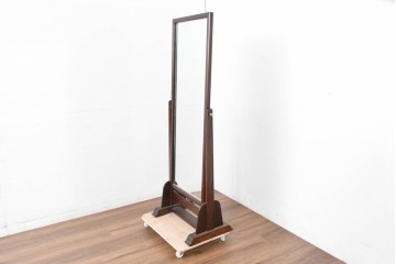 中古　美品　松本民芸家具　シンプルながら品の良い佇まいが魅力のD型姿見　(R-084690)