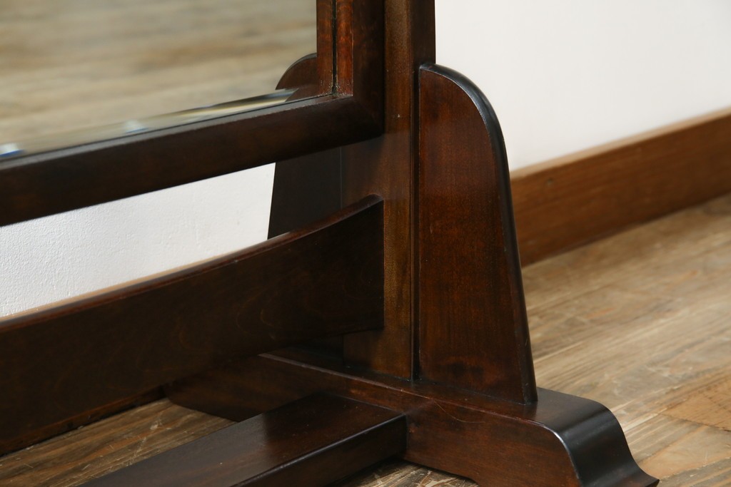 中古　美品　松本民芸家具　シンプルながら品の良い佇まいが魅力のD型姿見　(R-084690)