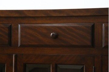 中古　超美品!!　特注　松本民芸家具　ぶ厚い天板でインテリアの主役になるサイドボード　定価約65万円相当　(R-084695)