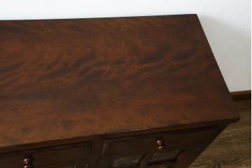 中古　超美品!!　特注　松本民芸家具　ぶ厚い天板でインテリアの主役になるサイドボード　定価約65万円相当　(R-084695)