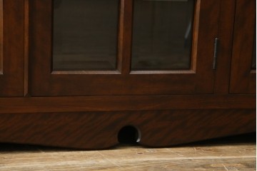 中古　超美品!!　特注　松本民芸家具　ぶ厚い天板でインテリアの主役になるサイドボード　定価約65万円相当　(R-084695)