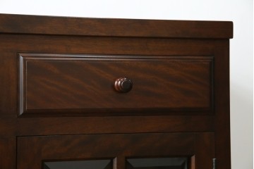 中古　超美品!!　特注　松本民芸家具　ぶ厚い天板でインテリアの主役になるサイドボード　定価約65万円相当　(R-084695)