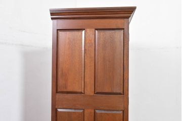 中古　超美品　特注品!!　松本民芸家具　重厚感と品格が際立つクラシックな洋服タンス(ワードローブ、ジャケットタンス、収納棚、衣装タンス)(定価約130万円)(R-084700)