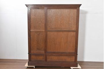 中古　超美品　特注品!!　松本民芸家具　重厚感と品格が際立つクラシックな洋服タンス(ワードローブ、ジャケットタンス、収納棚、衣装タンス)(定価約130万円)(R-084700)