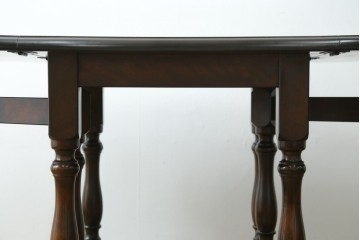 中古　超美品　松本民芸家具　M型バタフライ卓(楕円)　凝った脚のデザインが目を惹くバタフライテーブル　定価約28万円　(R-084701)