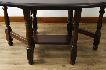 中古　超美品　松本民芸家具　M型バタフライ卓(楕円)　凝った脚のデザインが目を惹くバタフライテーブル　定価約28万円　(R-084701)