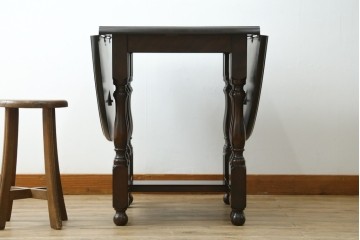 中古　超美品　松本民芸家具　M型バタフライ卓(楕円)　凝った脚のデザインが目を惹くバタフライテーブル　定価約28万円　(R-084701)