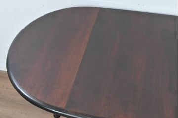中古　超美品　松本民芸家具　M型バタフライ卓(楕円)　凝った脚のデザインが目を惹くバタフライテーブル(ドロップリーフテーブル、エクステンションテーブル、食卓、ダイニングテーブル、2人掛け、4人掛け、2人用、4人用)(定価約28万)(R-084701)