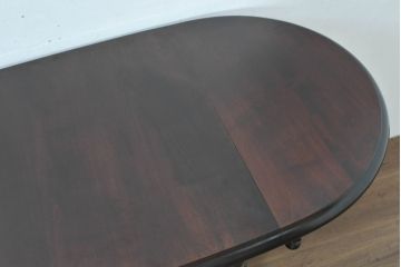 中古　超美品　松本民芸家具　M型バタフライ卓(楕円)　凝った脚のデザインが目を惹くバタフライテーブル(ドロップリーフテーブル、エクステンションテーブル、食卓、ダイニングテーブル、2人掛け、4人掛け、2人用、4人用)(定価約28万)(R-084701)