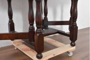 中古　超美品　松本民芸家具　M型バタフライ卓(楕円)　凝った脚のデザインが目を惹くバタフライテーブル(ドロップリーフテーブル、エクステンションテーブル、食卓、ダイニングテーブル、2人掛け、4人掛け、2人用、4人用)(定価約28万)(R-084701)
