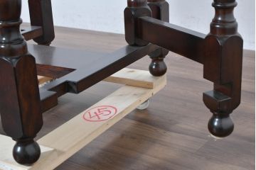 中古　超美品　松本民芸家具　M型バタフライ卓(楕円)　凝った脚のデザインが目を惹くバタフライテーブル(ドロップリーフテーブル、エクステンションテーブル、食卓、ダイニングテーブル、2人掛け、4人掛け、2人用、4人用)(定価約28万)(R-084701)