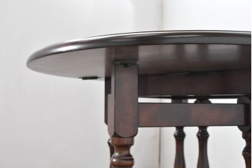 中古　超美品　松本民芸家具　M型バタフライ卓(楕円)　凝った脚のデザインが目を惹くバタフライテーブル(ドロップリーフテーブル、エクステンションテーブル、食卓、ダイニングテーブル、2人掛け、4人掛け、2人用、4人用)(定価約28万)(R-084701)