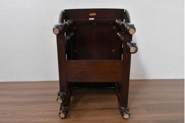 中古　超美品　松本民芸家具　M型バタフライ卓(楕円)　凝った脚のデザインが目を惹くバタフライテーブル(ドロップリーフテーブル、エクステンションテーブル、食卓、ダイニングテーブル、2人掛け、4人掛け、2人用、4人用)(定価約28万)(R-084701)