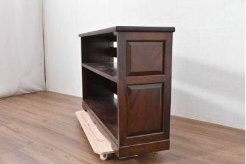 中古　超美品!!　特注品　松本民芸家具　洗練されたデザインで和モダンなお部屋に馴染む飾り棚(サイドキャビネット、オープンラック、収納棚)(R-084703)